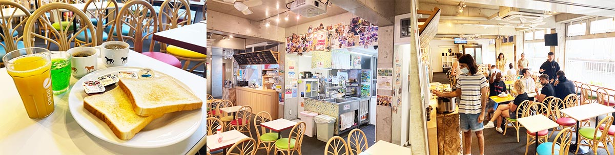 カフェビュッフェスタイルの朝食