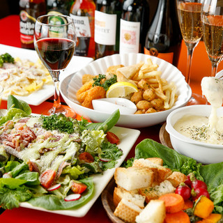 【飲み放題120分】チキン×フライ×パスタ人気メニュー盛り合わせコース4,000円